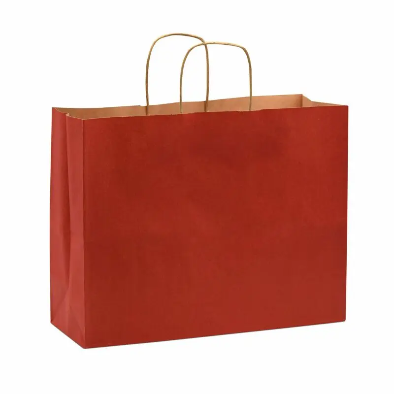 Custom Print Logo Kraft Paper Packaging Bag Biodegradable Brown Shopping Paper Bag With Handle