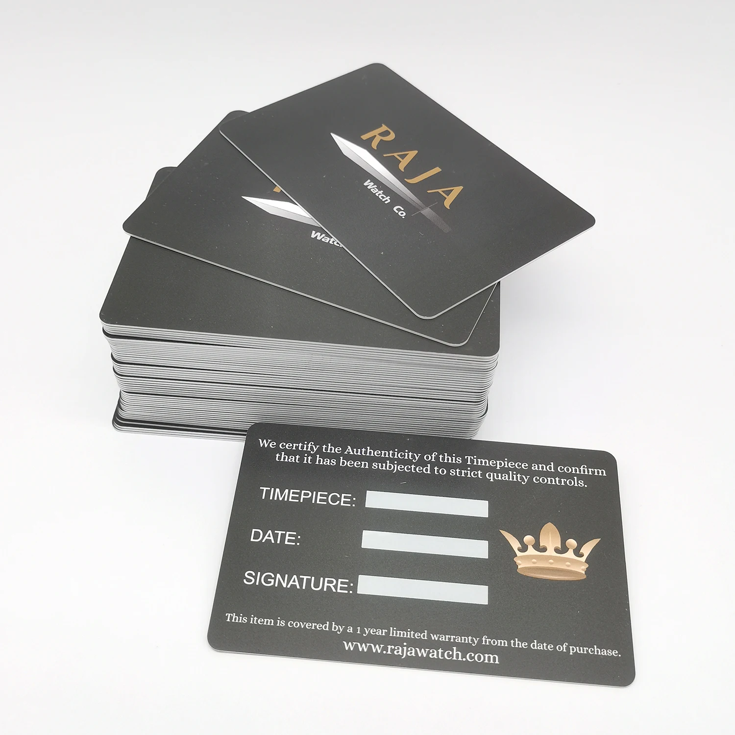 High Quality Customized PVC Authenticity Certificate Warranty Card for Luxury Jewelry / Watch