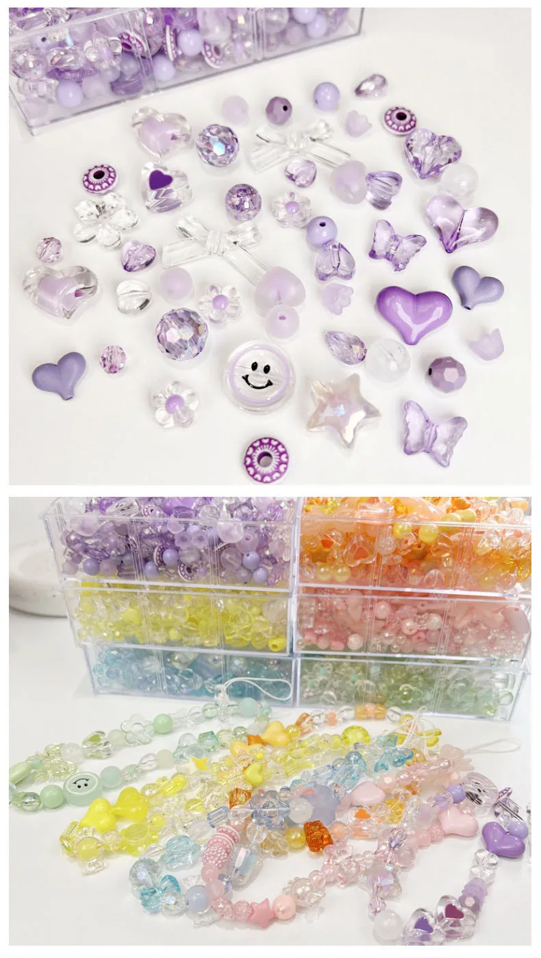 Colorful Diy Jewelry Accessories Acrylic Bracelet Charm Beads For