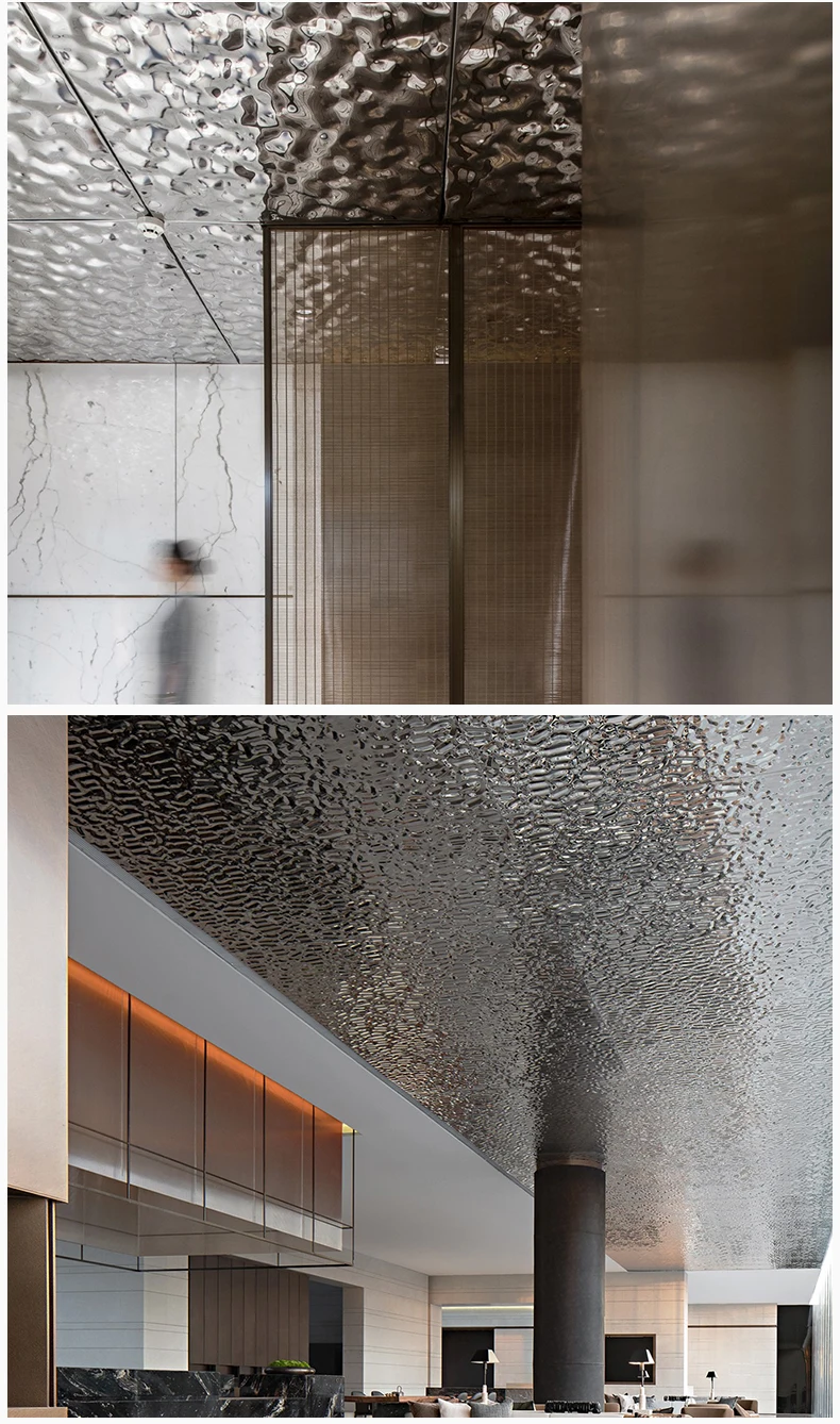 Water Ripple Gold Stainless Steel Sheets - Modern Wall Panels