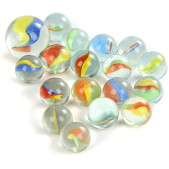 L@@K MIXED LOT OF 50 CATS EYE MARBLES FROM 9/16" TO 5/8" MARBLES 