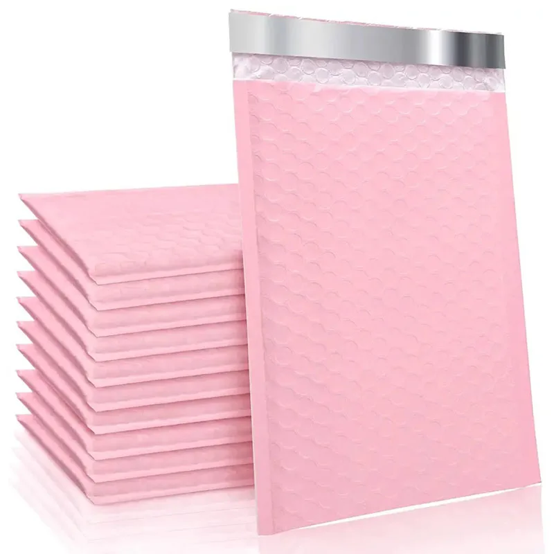 Support Custom Multiple Colors Shipping Packaging  Bubble Envelope Mailing Bag Metal Polygon Holographic Bubble Mail Bag