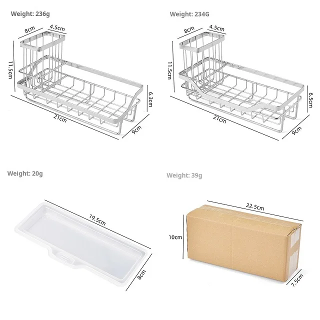Porta Spugna Da Cucina, Porta Spugna Per Lavello, In Acciaio Inox Autoadesivo Porta Spugna Per Lavello Per Spugne Spazzole Coperchio Strofinaccio 4 Pezzi Argento 88949371