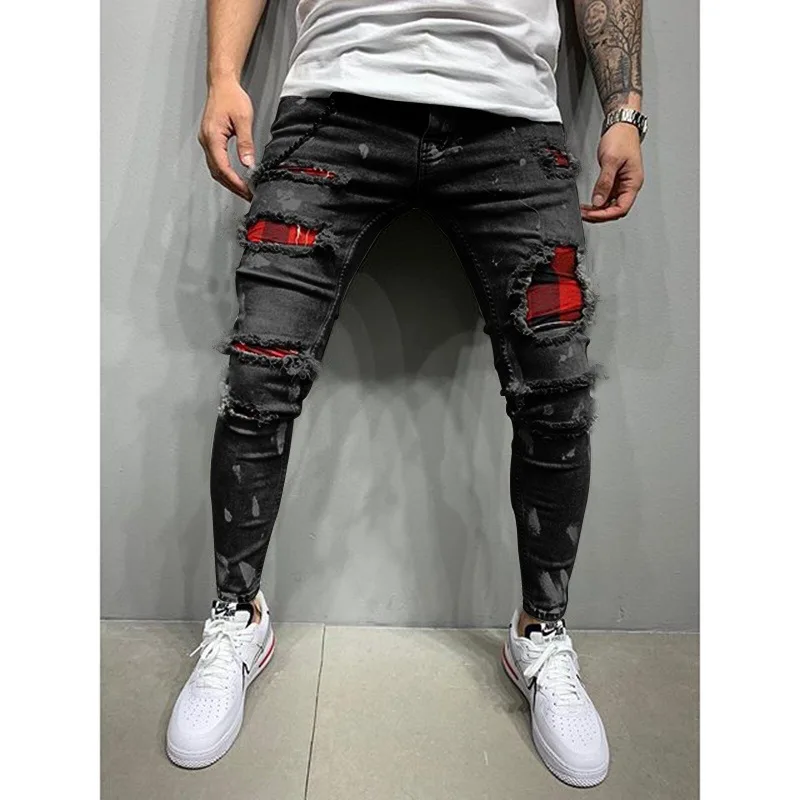 2022 Hot Selling Famous Brands Ripped Celana Pantalon Cheap Hombre Fashion  Man Rip Denim Trousers Skinny Pants Men Jeans for Men  China Mens Jeans  and Plus Size Mens Jeans price 