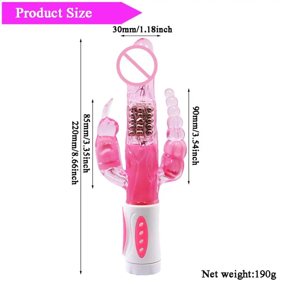 Bunny Triple Pleasure Rabbit Vibrator G Spot Clitoris Stimulator Anal Plug  Rotation Dildo Vibrator| Alibaba.com