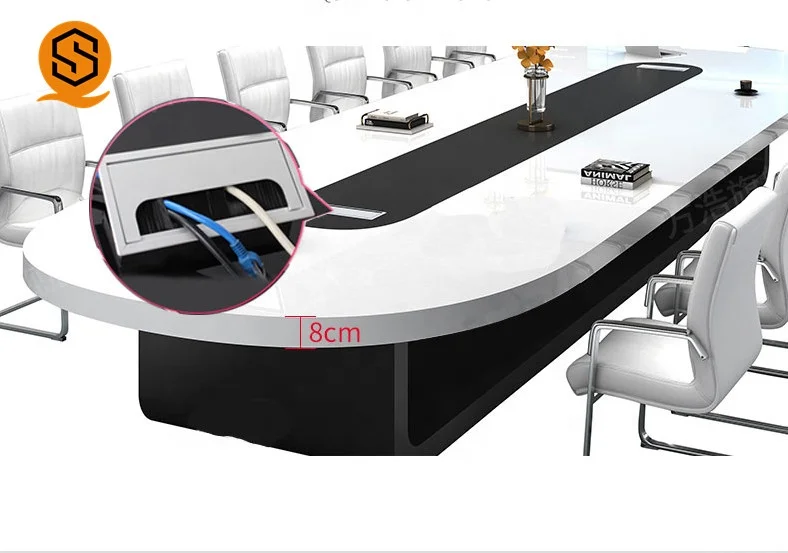 Conference Room Table Acrylic Solid Surface Modern Design Office Furniture Commercial Hotel Use 10-Year Warranty