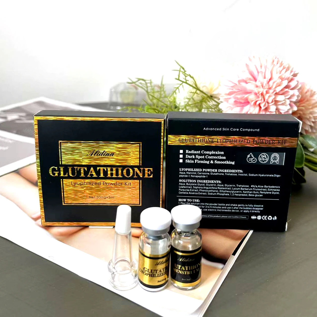 Private Label Glutathione Concentre Age-aging Lightening Serum With  Glutathione Super Whitening and Brightening Skin Serum d