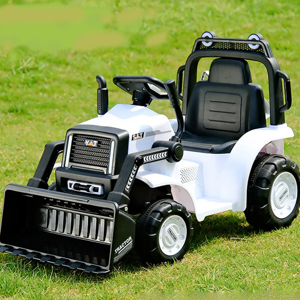 Children's Electric Ride-On Car Front Loader Rechargeable 2-4 Wheels Remote Control Metal Construction Toy Vehicle 2-4 Years