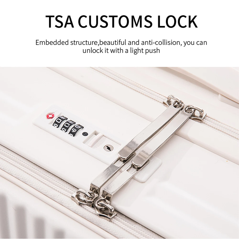 Zipper Puller with logo for Multifunctional Front Open Pocket Luggage Suitcase Bsmi Taiwan Tablet Built in Lock Suit Cases