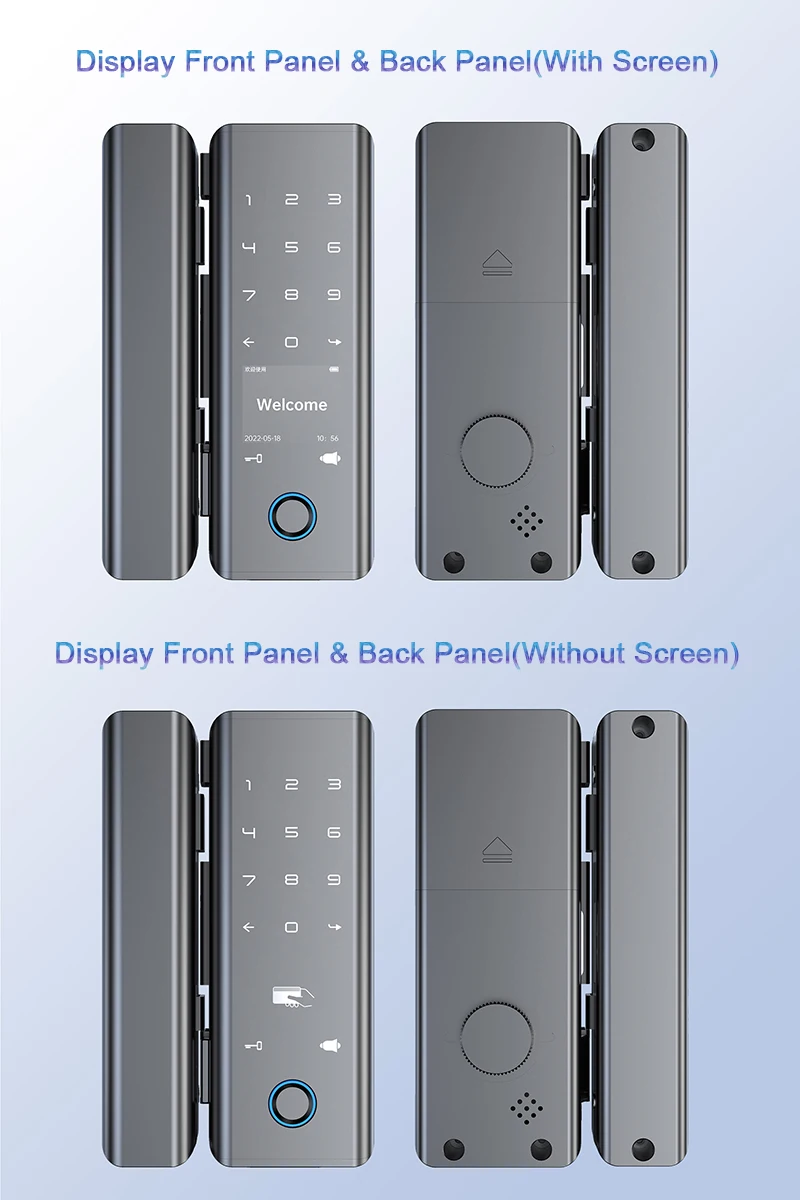 Qleung G9S Tuya APP Passwort Code Karte Schlüssel Fingerabdruck Smart Home Türschloss für Glastür 5