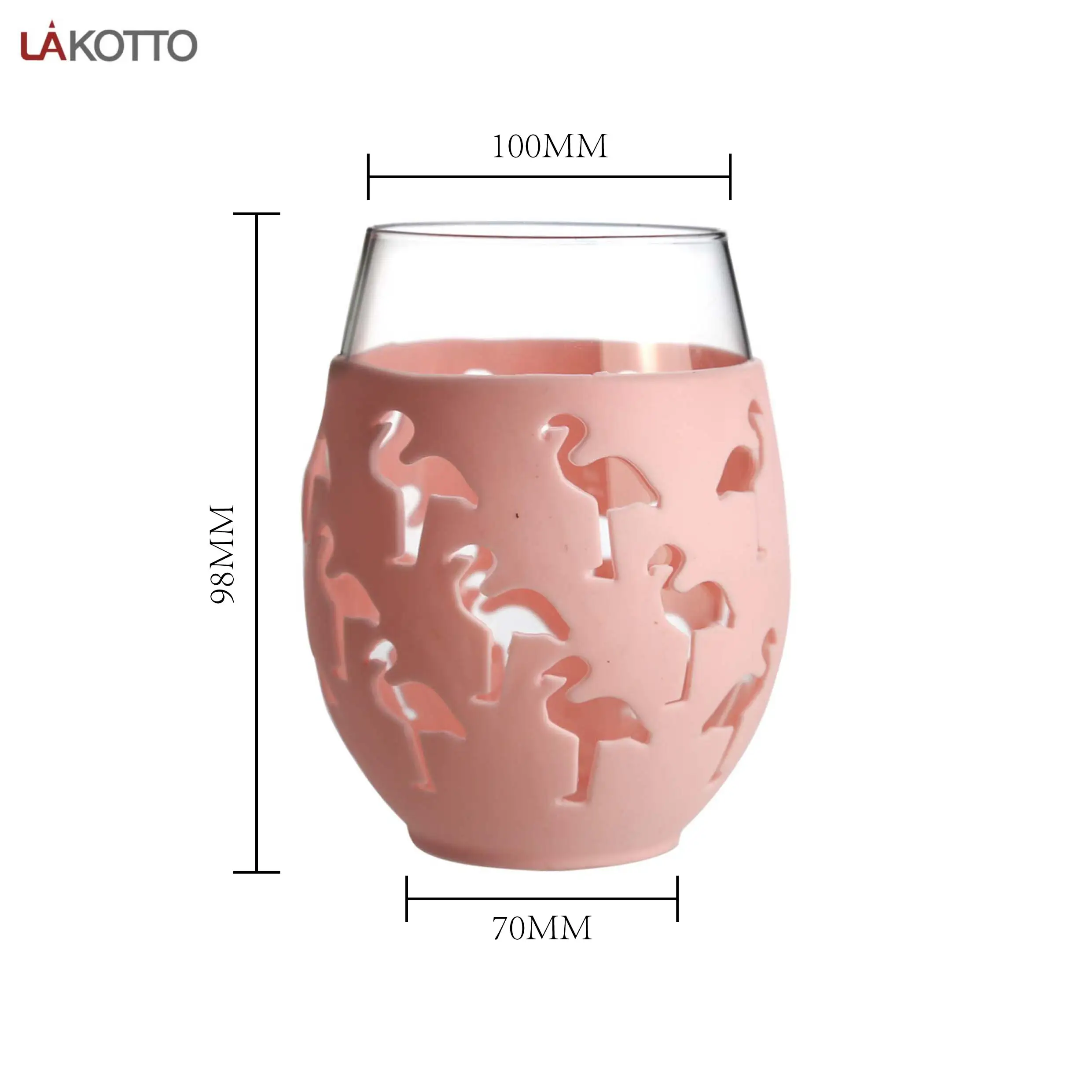580ml Glass Tumbler Egg Shape Glass Tumbler With Silicone Protective