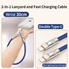 สายคล้องข้อมือ Type-C คู่ - สีฟ้า