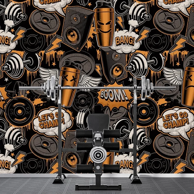 thumbnail interactive-video image 1 of Custom Home Gym And Exercise Room Motivational Wall Decals And Stickers 1 of 10