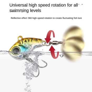 New Luya Bait Fast Spinning Small Whirlwind Vibration VIB Iron Plate Metal Sequin Sea Fishing Fresh Water Printed Artificial – Metal Jig – view 5