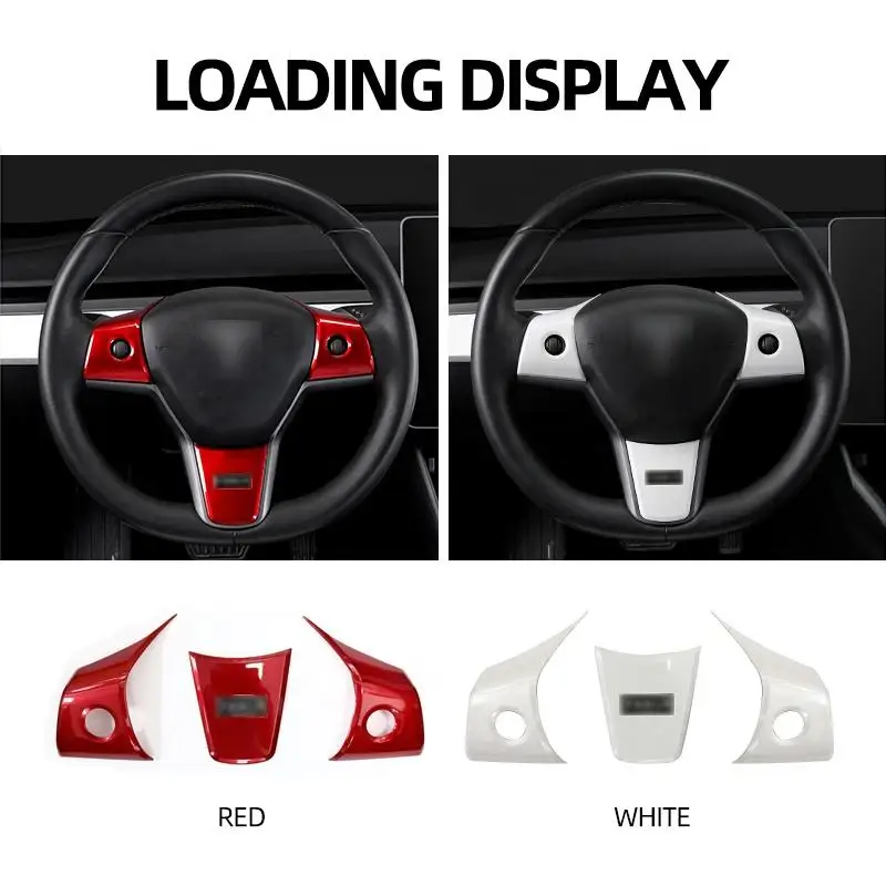 Ricoo Car Steering Wheel Carbon Fiber Covers Trim Stickers Protective