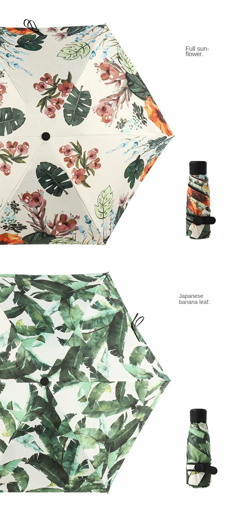 Portable Folded Ultralow-light 5 Folding Umbrella Sunblock Uv Mini Pocket Umbrella