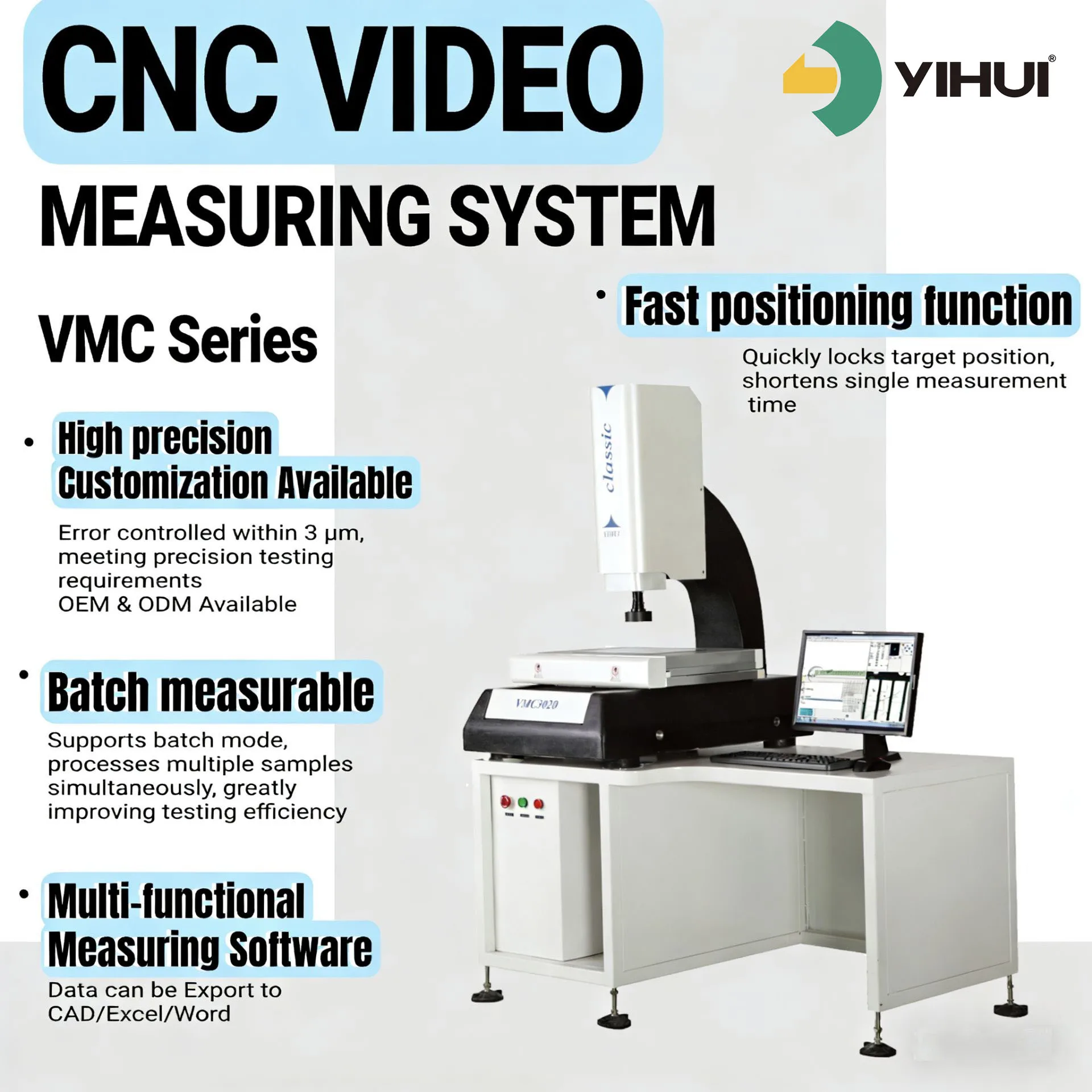 2D 3D Optical Parts Dimension Measurement  CNC Video Measuring Machine supplier