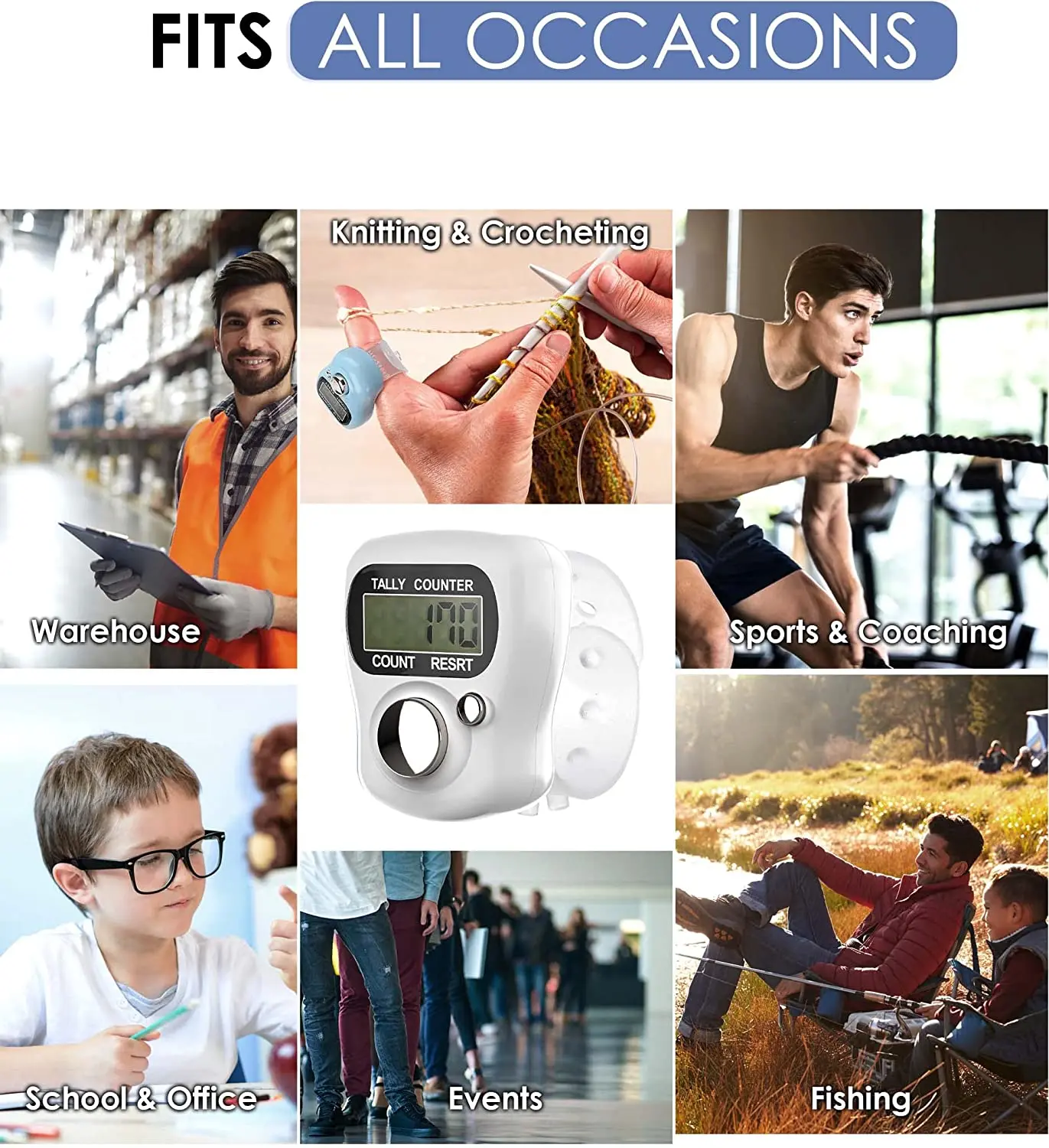 Finger Counter Clicker Counter Clicker Electronic Finger Counter, Mini LCD Digital Display Hand Tally Counter 5-Digit Number Count Clicker, Resettable Counters Clickers For Knitting Golf Stroke Counter Tasbeeh Counter
