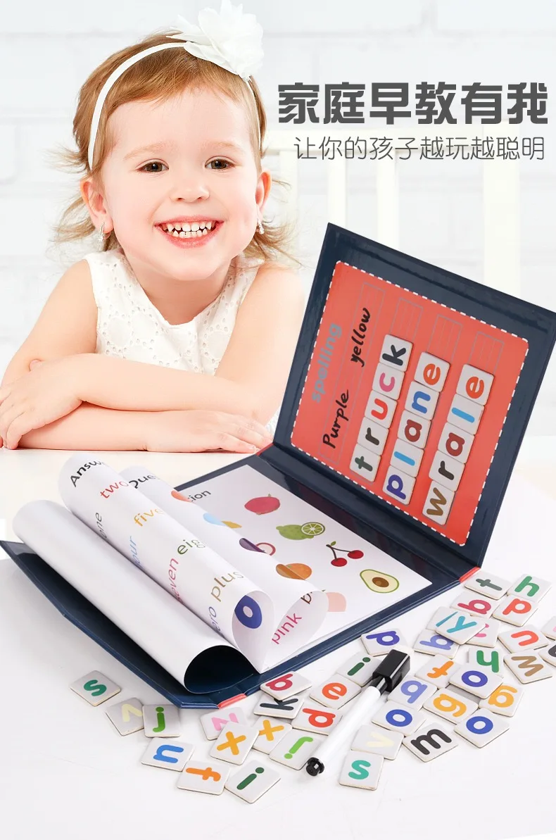 Kids Learning English Alphabet Spelling Words Book Children
