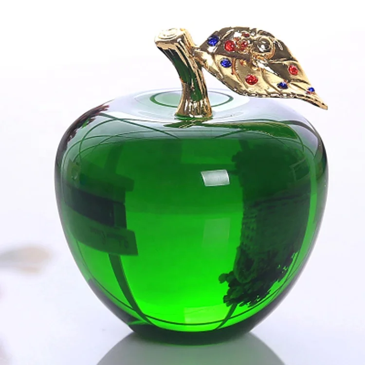 レッドクリスタルアップル文鎮ガラス文鎮プリティギフト工芸品  