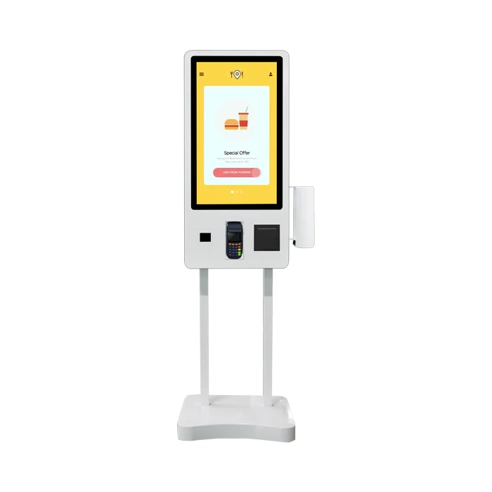 Restaurant Pager System Self Ordering Touch LCD Kiosk With NFC Pos Card Reader Function
