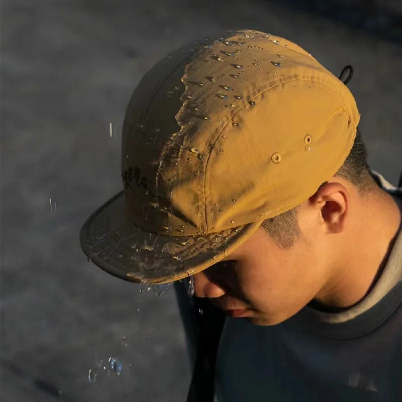 Fabric Polyester Running Camping Cap Hat Snapback Hats Baseball Sports Waterproof Nylon Blank 5 Panel Cap Camp Caps