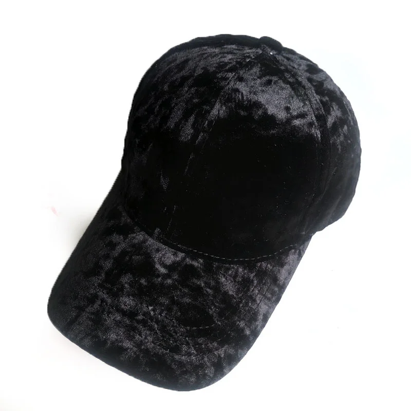 Bling Rhinestone Crushed Velvet Sports Cap - Custom Logo display picture 3