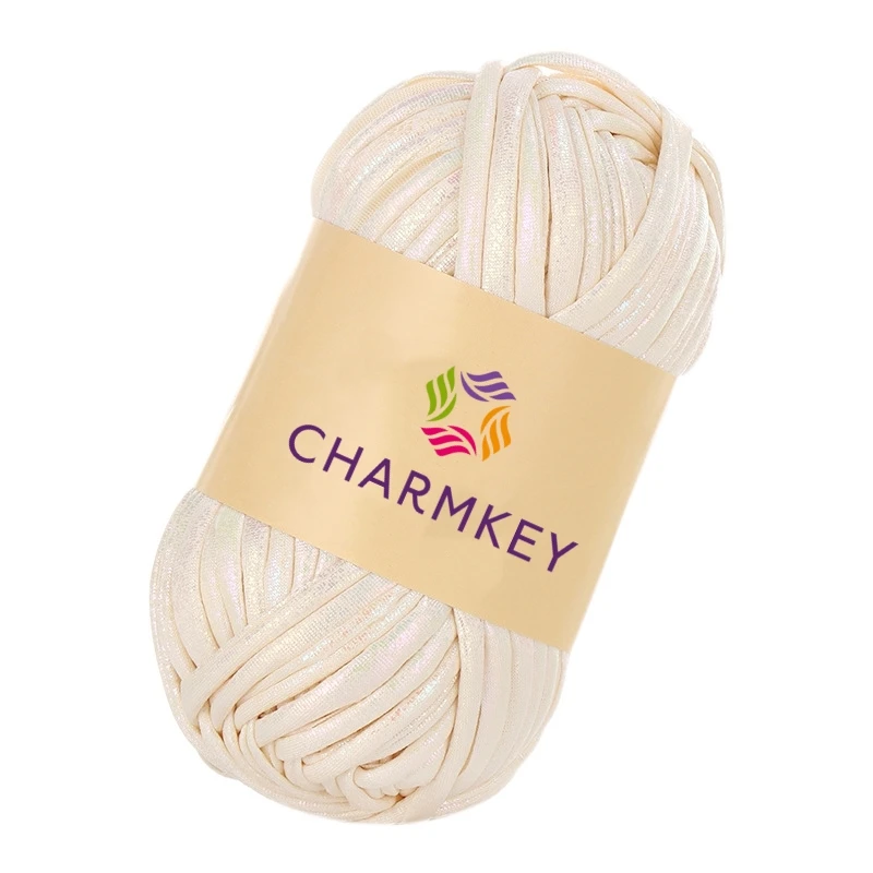 Wholesale 100g Shiny Polyester Yarn DIY Hand Knitting Leather