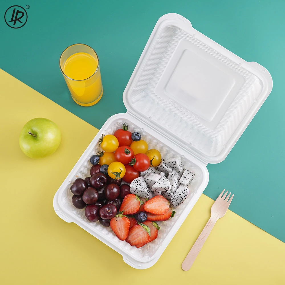 Biodegradable Food Grade Clamshell PP Hinged Disposable Meal Prep Luncn ...