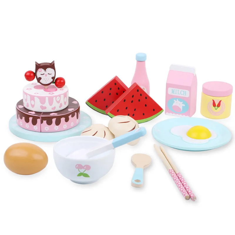 wooden breakfast toy set