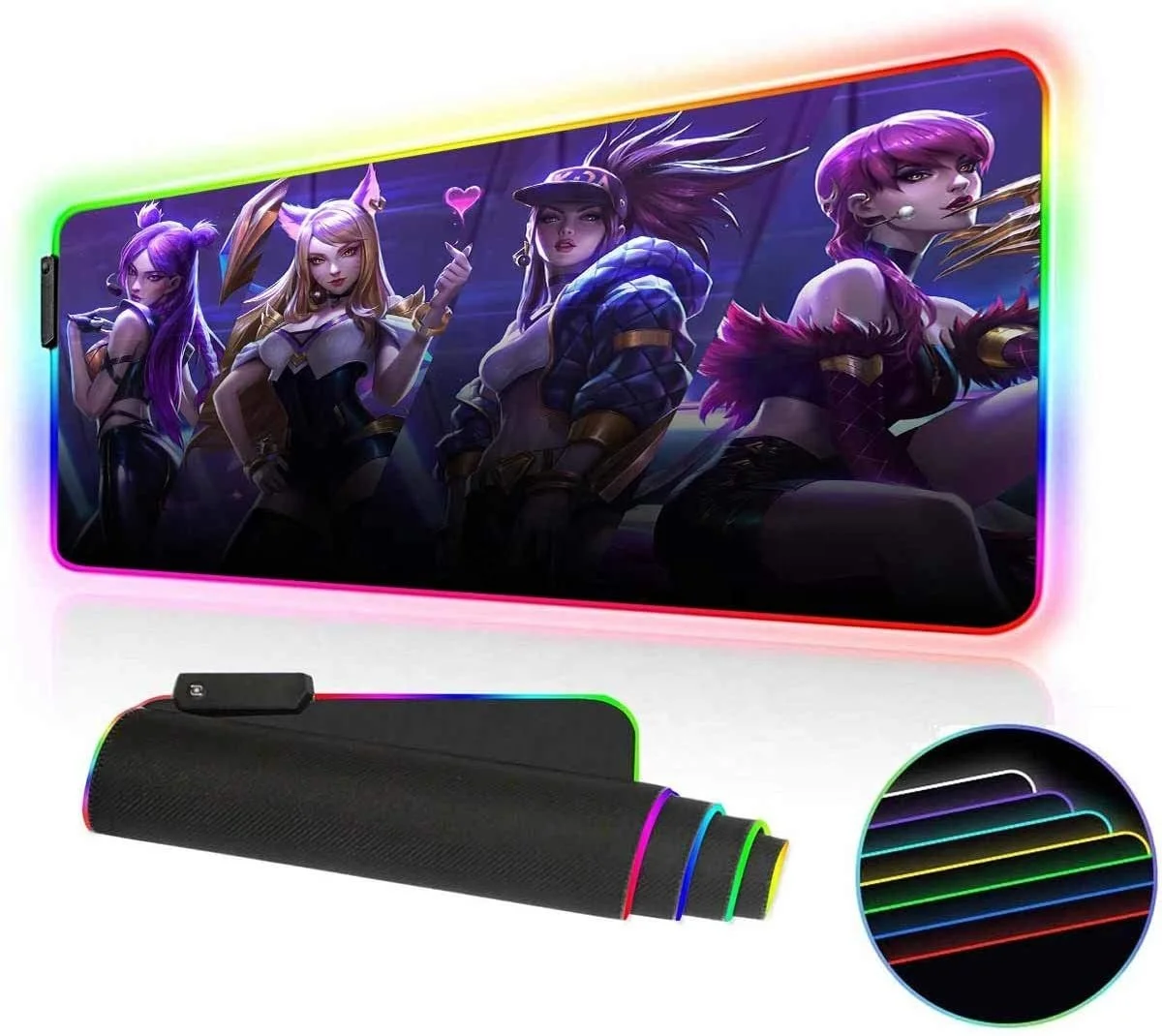 Customized Design Sublimation Led RGB Mouse Pad  Gamer desk protector  rgb mousepads mat