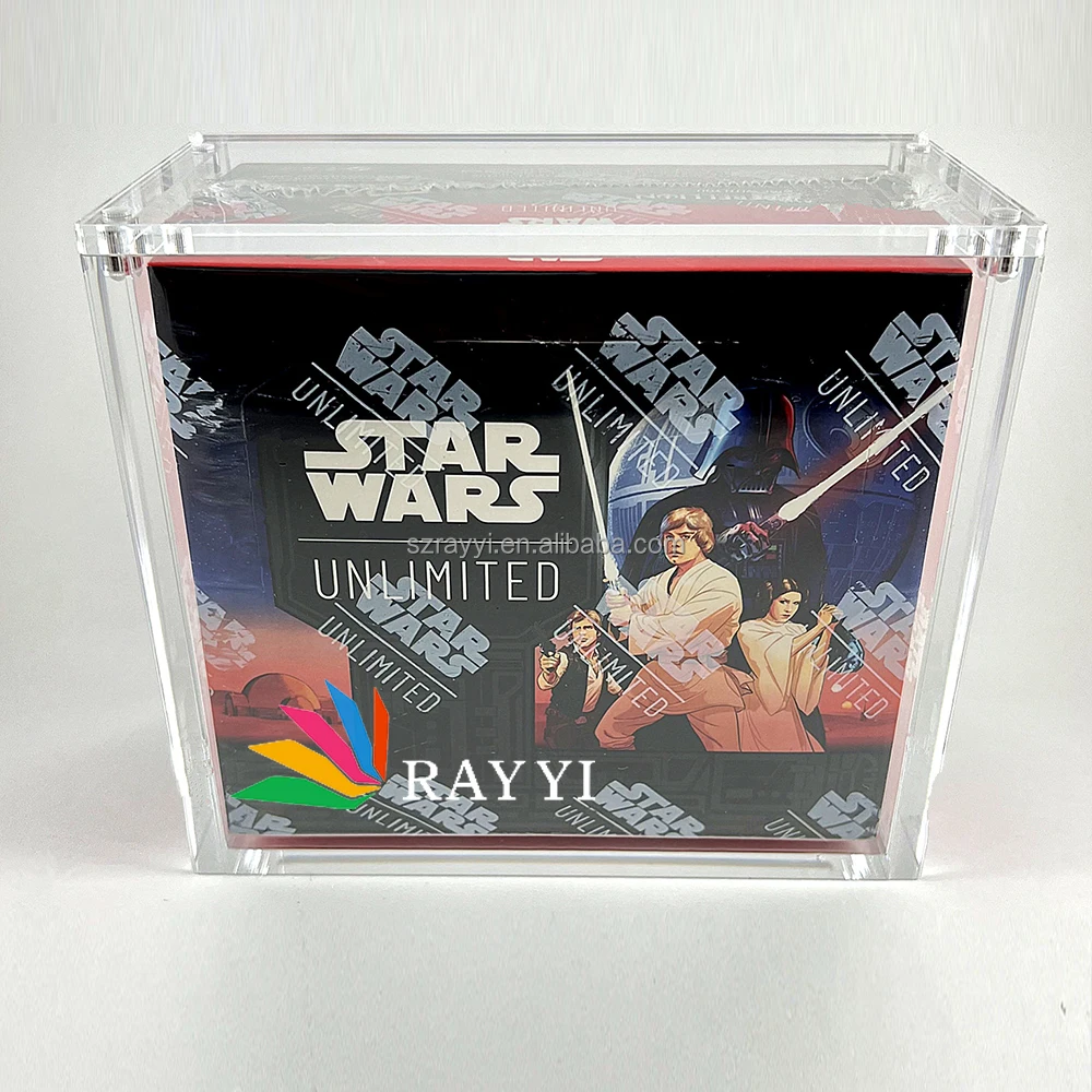 RAY YI Custom Clear Acrylic STAR/WARS Unlimited Pre Release Booster Box  Protector Display Case