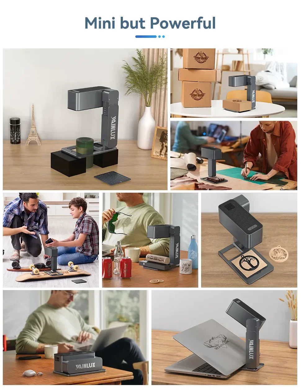 Factory Sale Wainlux Z3 Foldable Mini Laser Engraver Desktop Blue Light ...