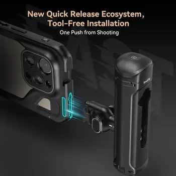 SmallRig Dual Handheld Phone Cage Kit for iPhone 15 Pro Max Mobile Video Rig Cage Kit with Wireless Quick Release Handles - 4392 detail image