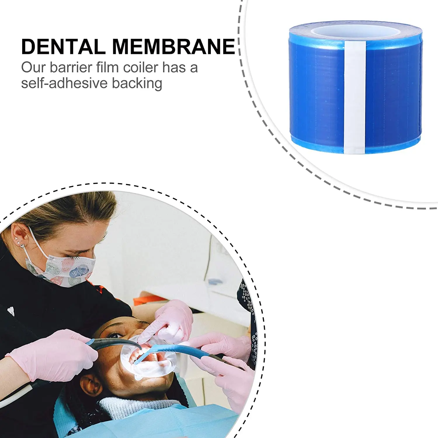 Protective Adhesive Barrier Film Roll Dispenser,10cm X 15cm,1200 Sheets