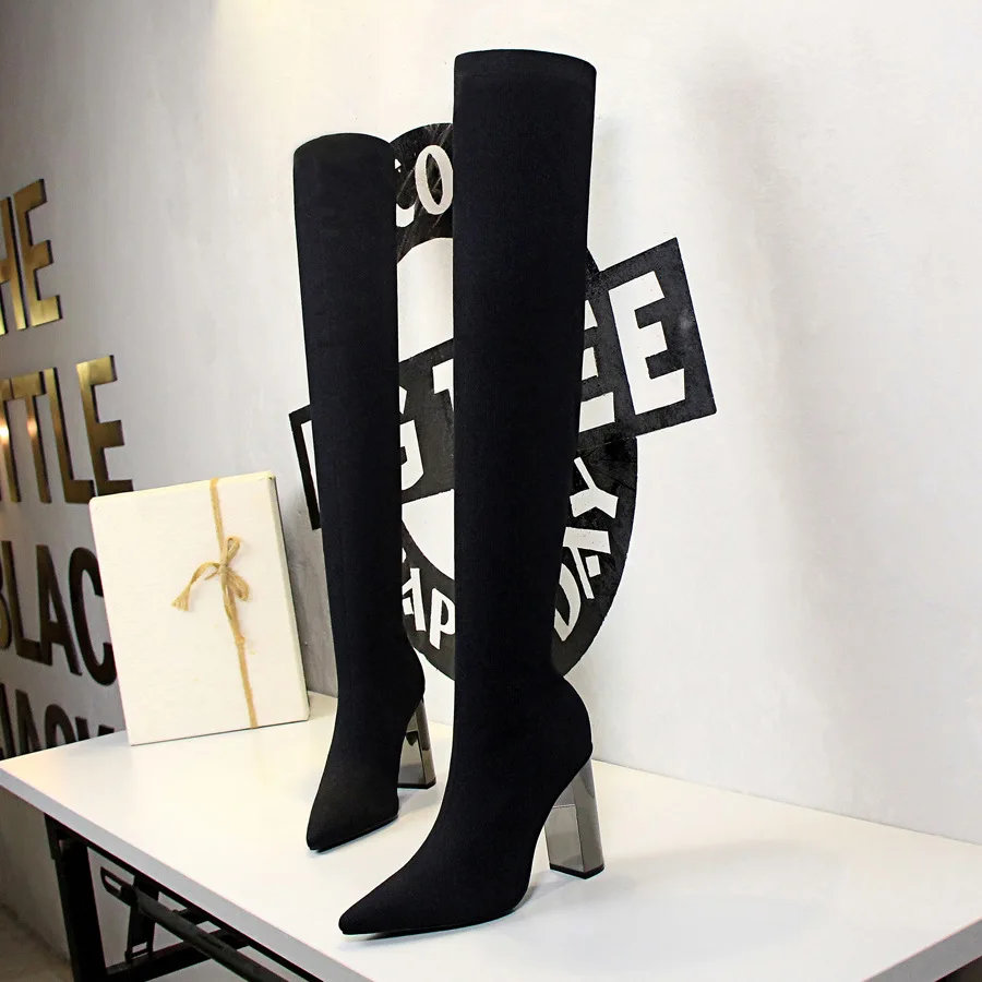 Korean Version Fashion Knee High Stretch Boots - Sexy & Stylish