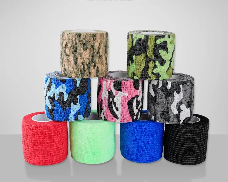 Прямая продажа с завода, камуфляжная самоклеящаяся лента медицинского класса, когезионная эластичная повязка ветеринарного стандарта