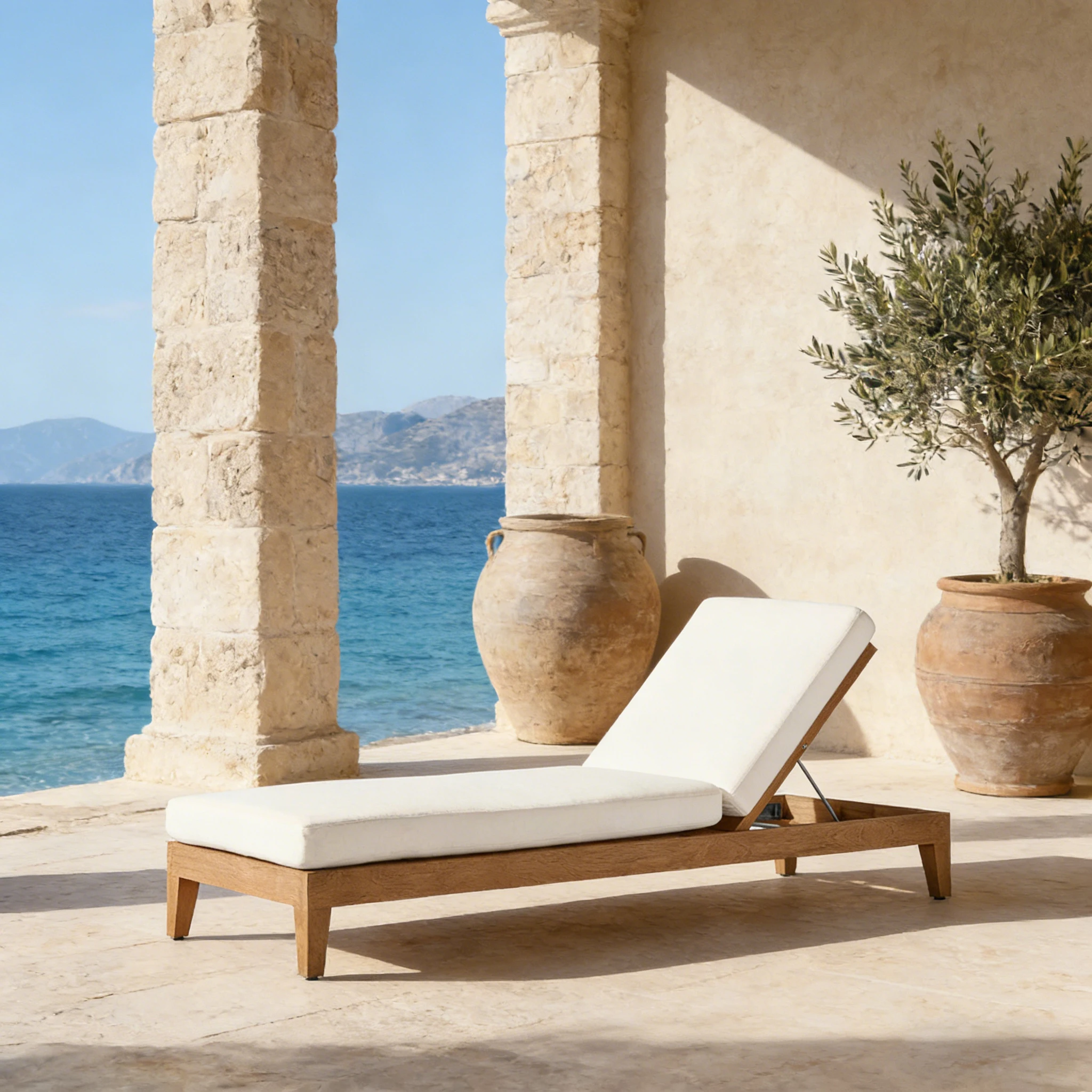 Ergonomic Adjustable Backrest Lounge Chair with Waterproof Fabric and Thick Cushion for Patio Garden Poolside