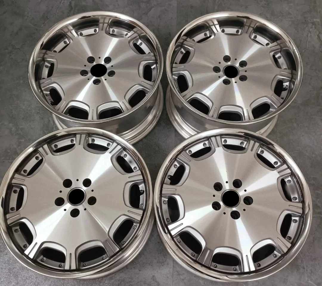 Zxmm For Mercedes 2-Piece Glossy Silver 6061-T6 Alloy Car Passenger Forged Wheel Rims 18 19 20 21