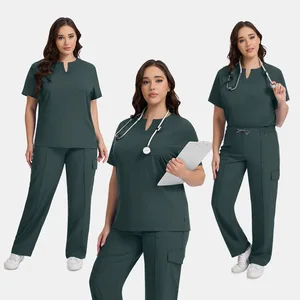 Surgical Suit Sports Wear Track Suits Esthetician Scrubs Uniforms Sets for Women Elastic Trousers Waist Medical Scrubs Sets