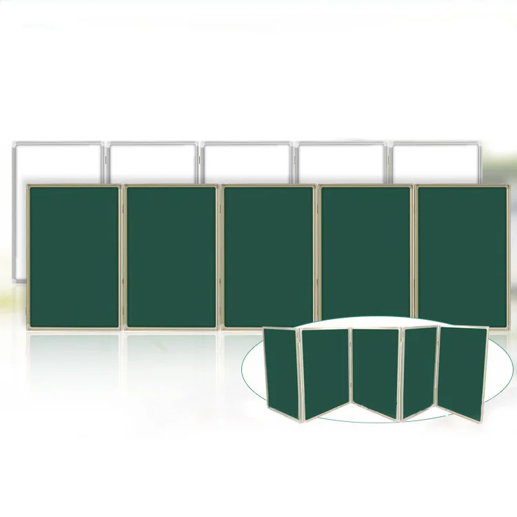 Double Folding Blackboard Interactive Panel Push Pull Blackboard for School Teaching Classroom Office Meeting Chalk Writing