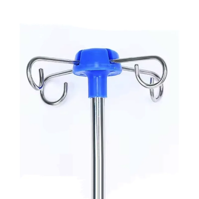 Hospital and Clinic Medical Adjustable Mobile IV Pole Drip Stand 4 hook stand infusion