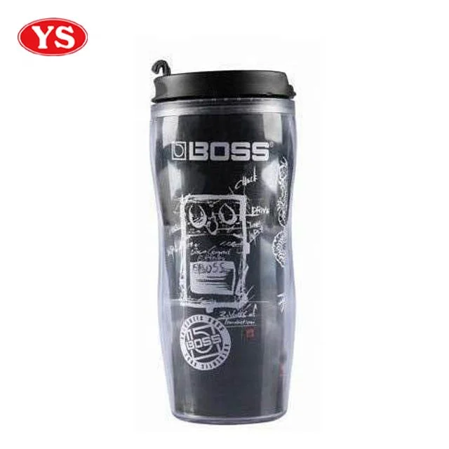350ml Double Wall Custom Plastic Drinking Coffee Tumbler with Leak Proof Lid