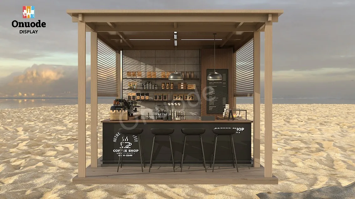 Design Juice and Coffee Kiosk Showcase for Malls Unique Mall Kiosk Design for Product Display