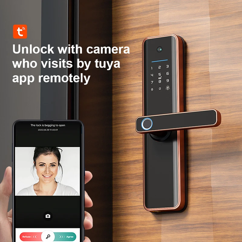 Горячая Распродажа! Смарт-замок с камерой из алюминиевого сплава Tuya App IC