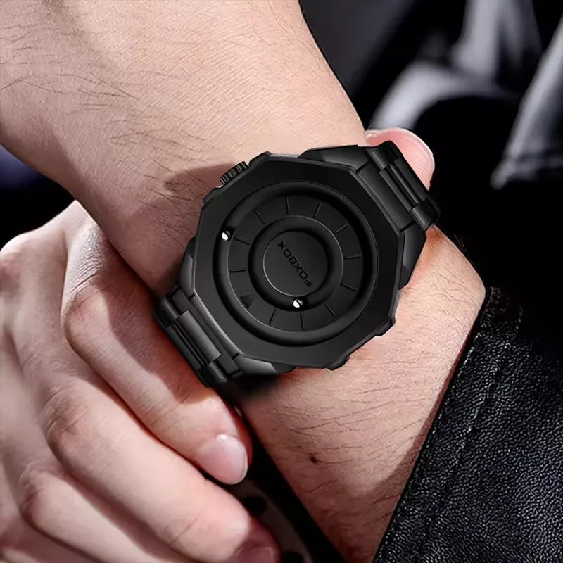 FOXBOX 2025 Men's Fashion Watch - Magnetic Scrolling Beads