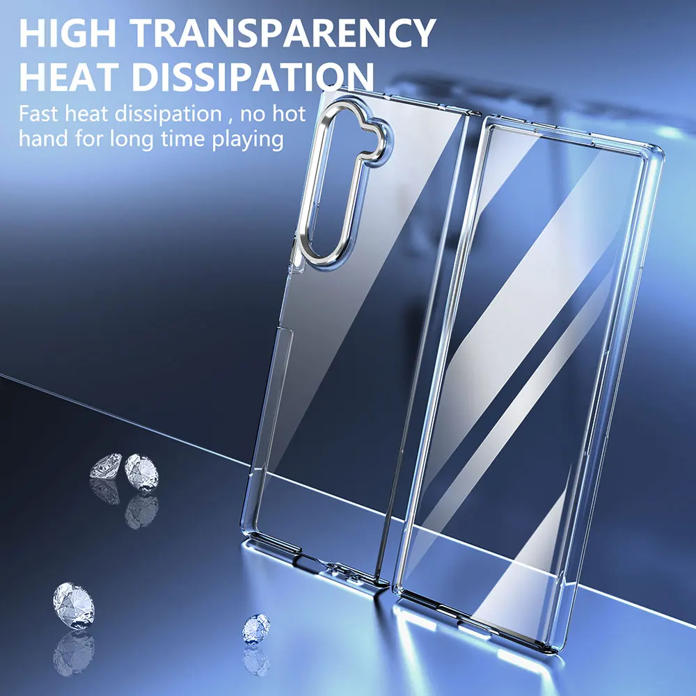 Laudtec Sjk959 Transparent Phone Case Metal Lens Clear Cover Pc Hard Anti Yellow Shockproof For Samsung Z Fold6 Fold5 Fold4 supplier