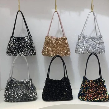 Small and Sparkling Silver Blingbling Sequin Bag Handbag Crossbody Tote Bag Guangzhou High Quality Women's Bag