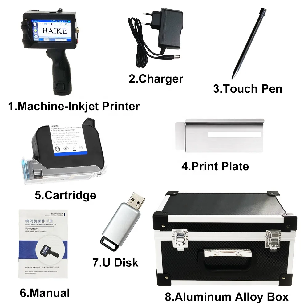 Handheld Inkjet Printer 12.7mm Print Date Coder Batch Batch Number
