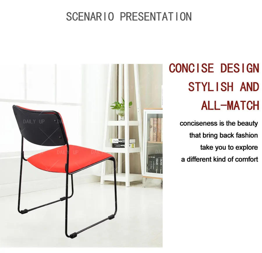 Stackable Sled Dining Chair With Padded Cushion living room chair leisure chair